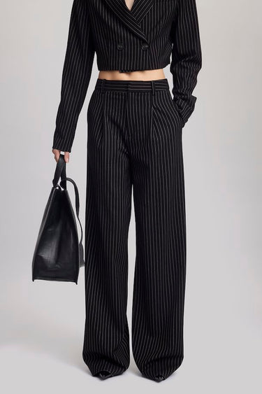 AVANA HW PANTS - BLACK PINSTRIPE