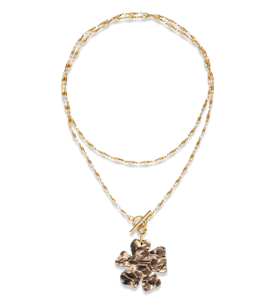 BROWN FLOWER NECKLACE