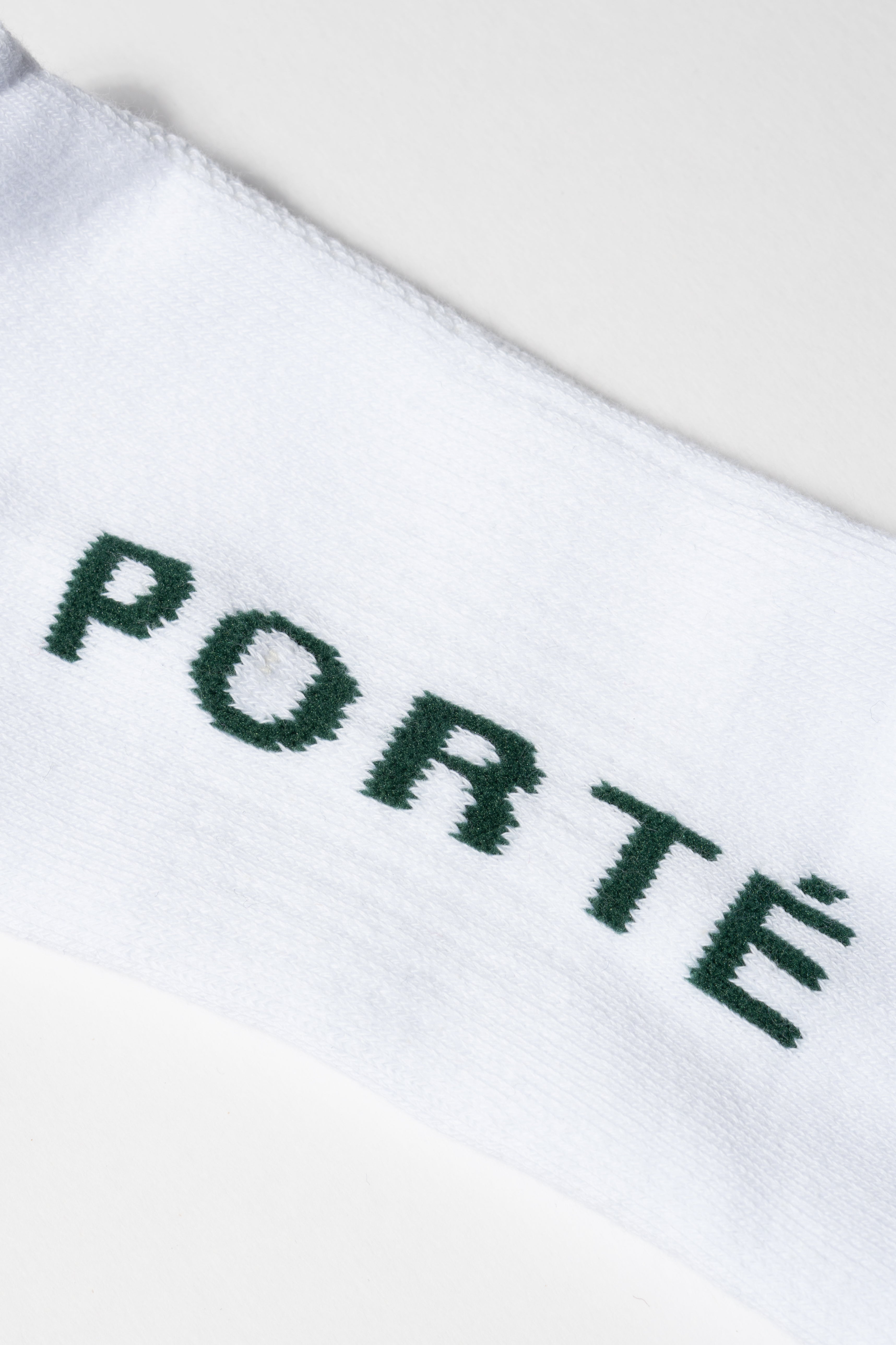 PORTÉ LOGO SOCKS - WHITE/GREEN