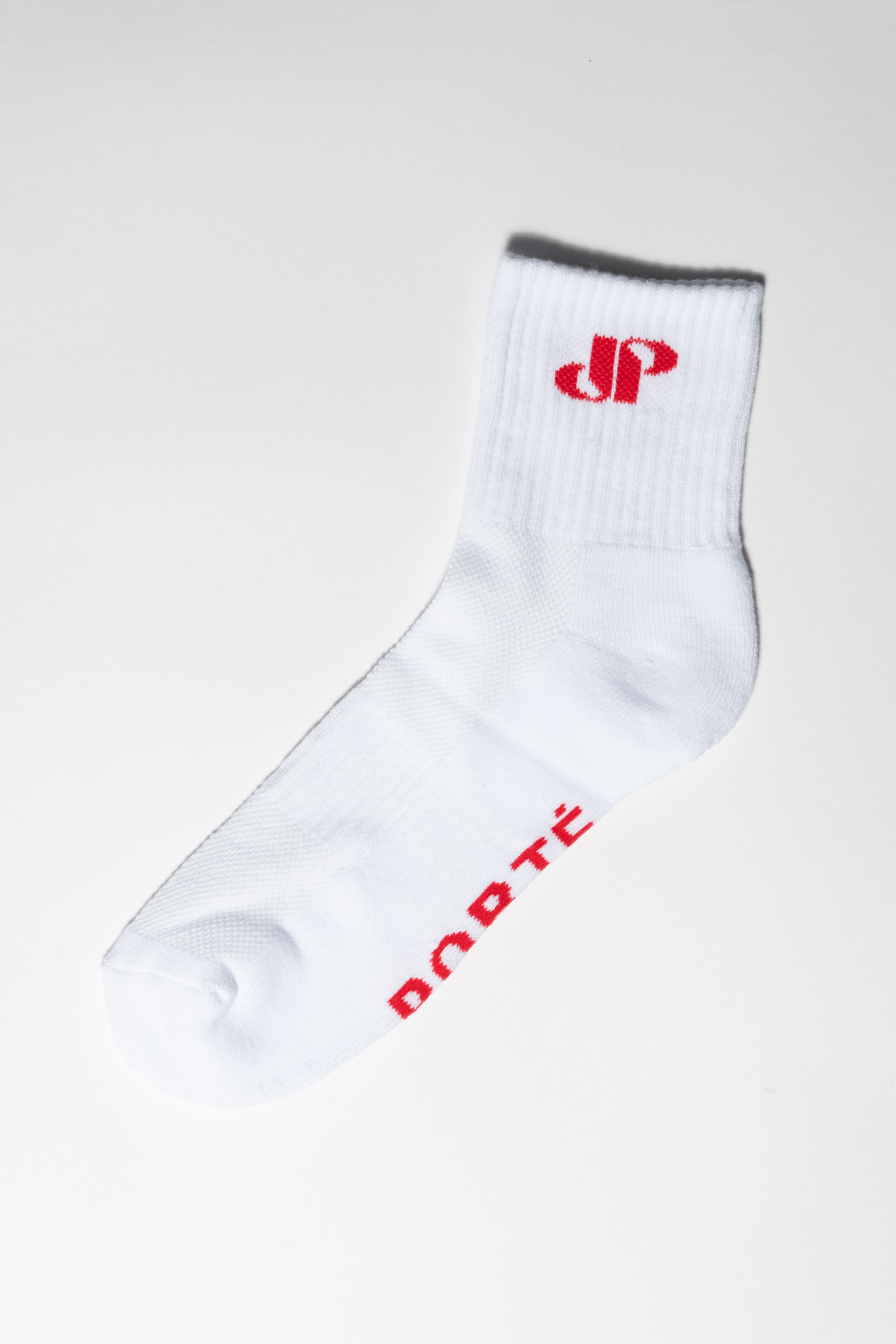 PORTÉ LOGO SOCKS - WHITE/RED